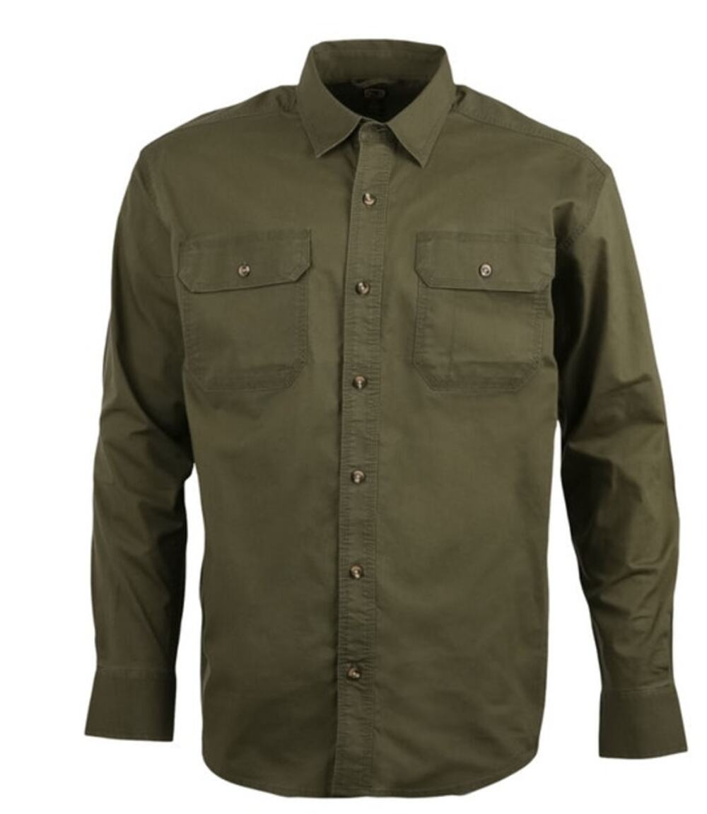 Noble Outfitters Olive Green Weathered Work Shirt Long Sleeve Button Down Sz M